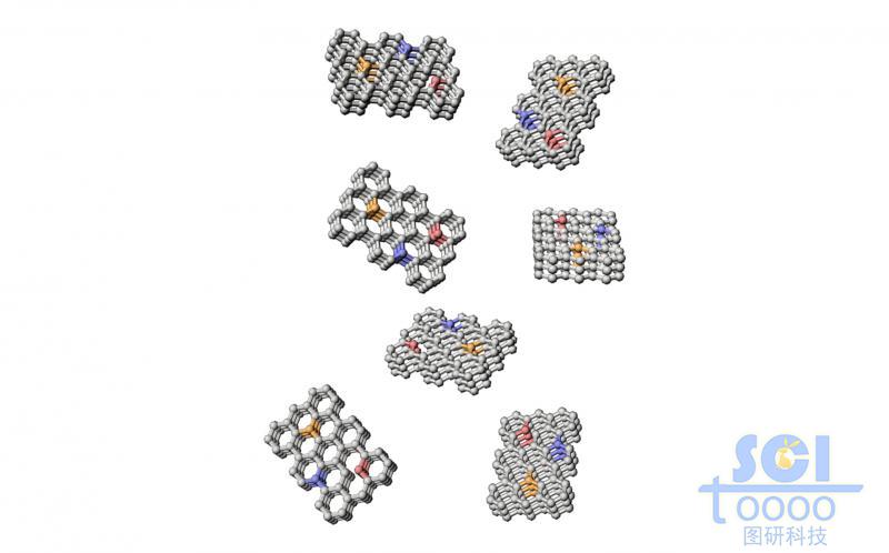 平行堆叠的杂环石墨烯片层