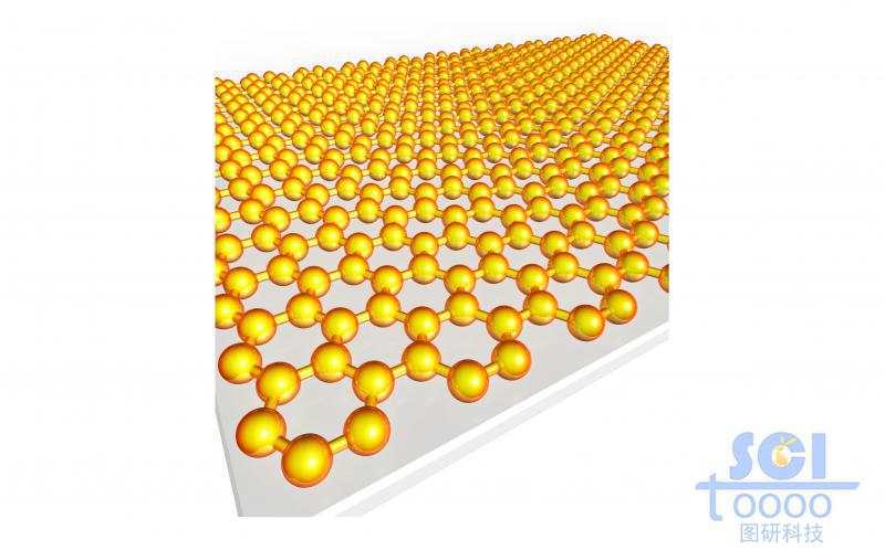 平铺在基底上的石墨烯片